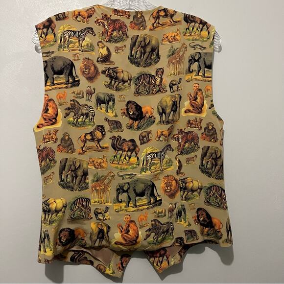 Anne Pinkerton Silk Animal Print Vest | Women’s Size Large - Picture 2 of 8